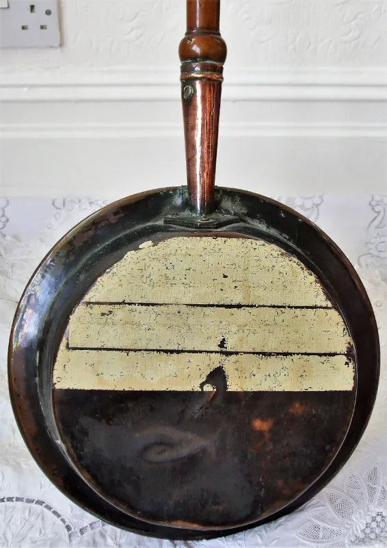 Antique English Georgian Brass & Copper Warming Pan