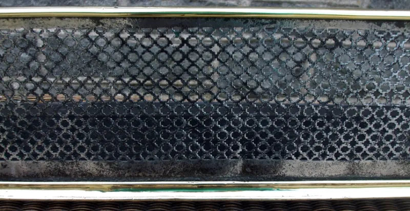 Antique English Victorian Brass & Pierced Steel Fender
