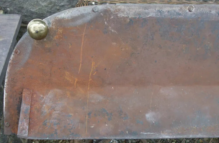 Antique English Victorian Brass & Pierced Steel Fender