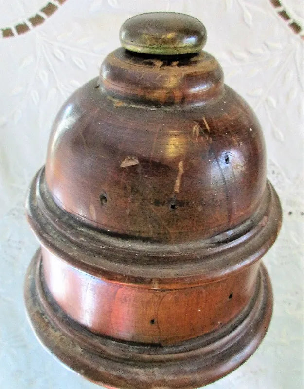 Antique English Georgian Brass & Walnut Wig Stand
