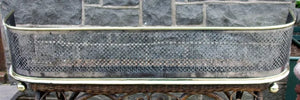 Antique English Victorian Brass & Pierced Steel Fender