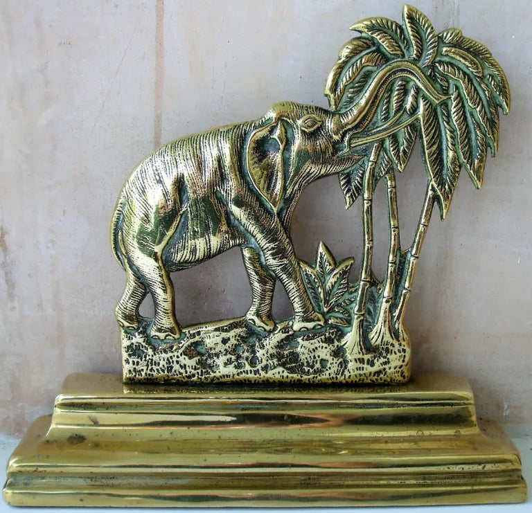 Brass Elephant Doorstop