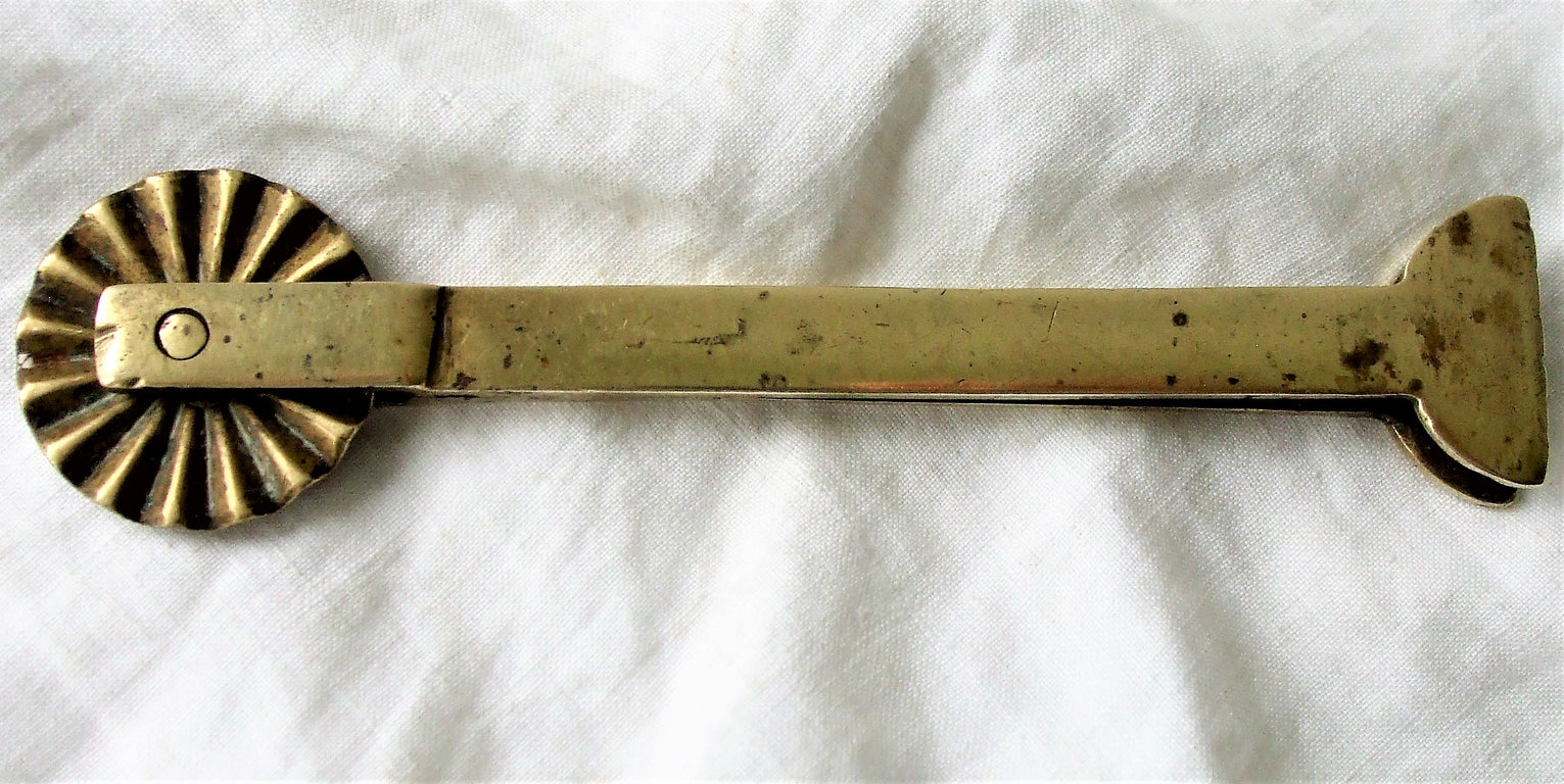 Antique English Victorian Brass Pastry Crimper or Jigger