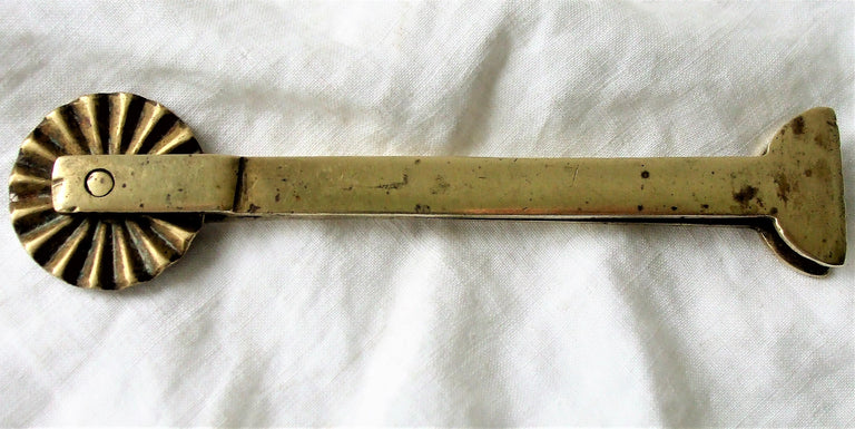 Antique English Victorian Brass Pastry Crimper or Jigger