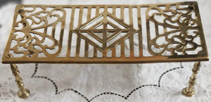 Antique English Victorian Brass Trivet / Kettle Stand