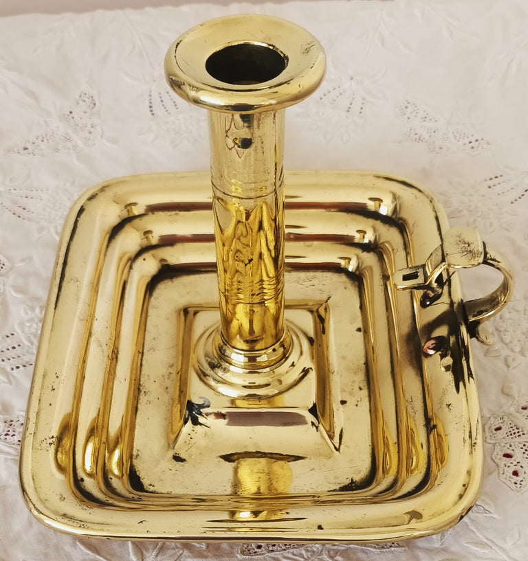 Antique English Georgian Brass Chamberstick