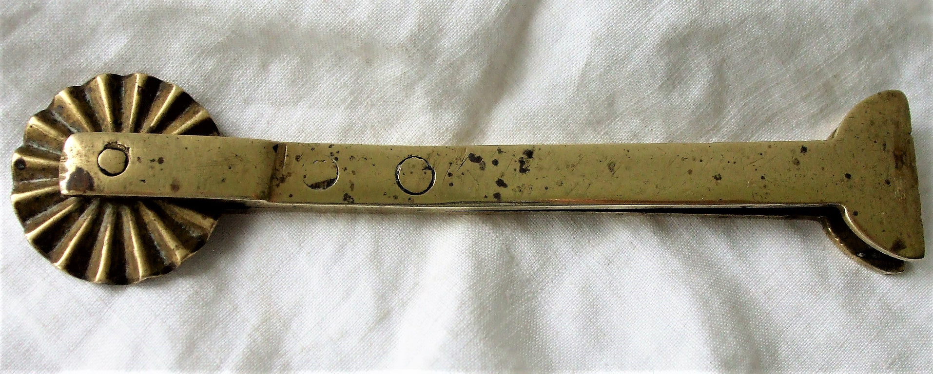 Antique English Victorian Brass Pastry Crimper or Jigger