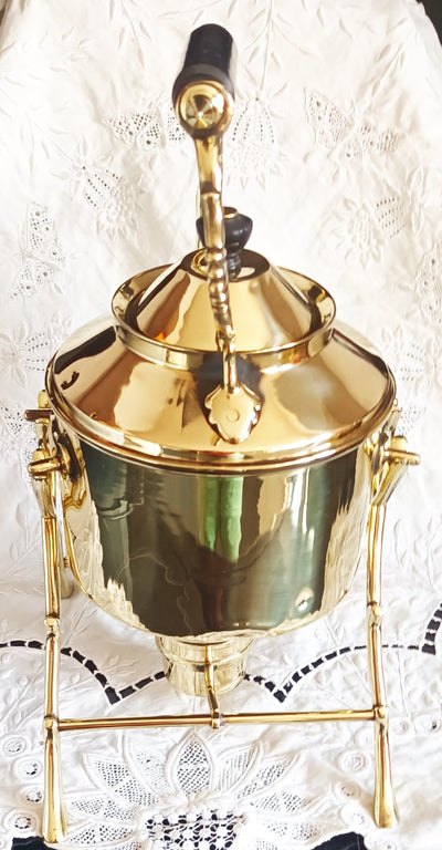 Antique English Victorian Brass Spirit Kettle