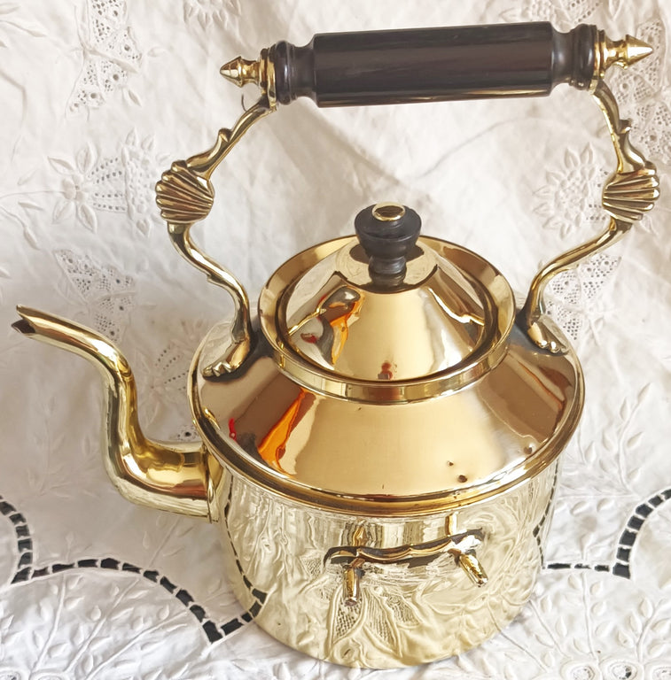 Antique English Victorian Brass Spirit Kettle
