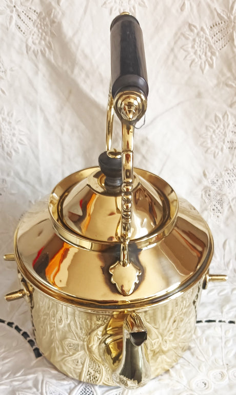 Antique English Victorian Brass Spirit Kettle