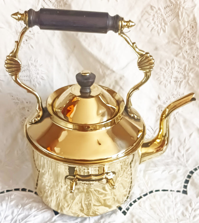 Antique English Victorian Brass Spirit Kettle