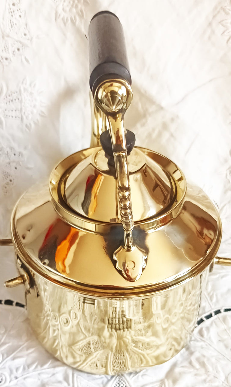 Antique English Victorian Brass Spirit Kettle
