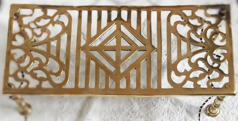 Antique English Victorian Brass Trivet / Kettle Stand