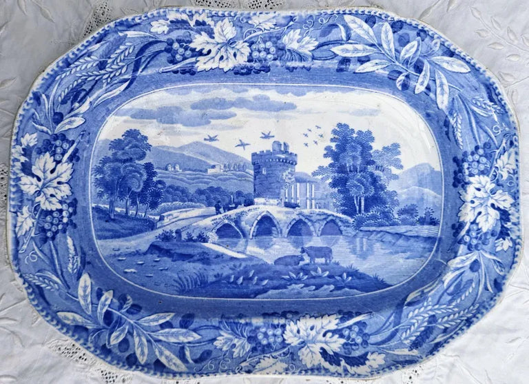 Georgian Blue & White Transfer 