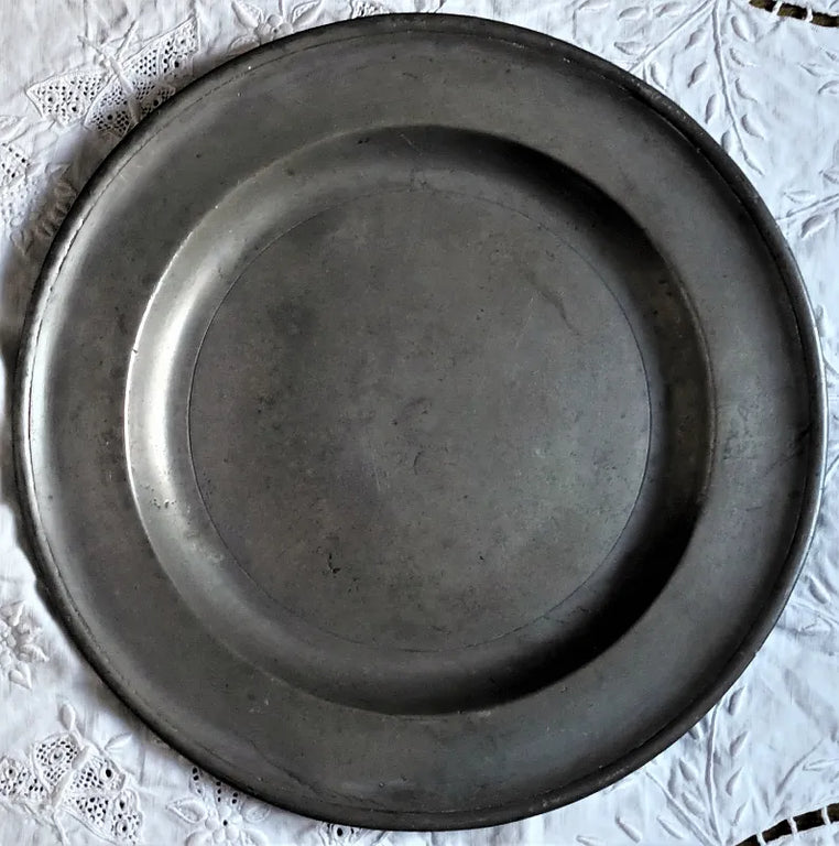 Antique English Georgian Pewter Dish / Plate