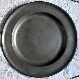 Antique English Georgian Pewter Dish / Plate