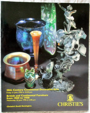 Christie's ~ 20th Century Continental Decorative Arts ~ London ~ 21. 06. 1996 and British and Continental Furniture from 1860 to 1950 ~ London ~ 26. 06. 1996