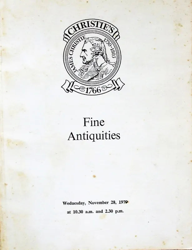 Christie's ~ Fine Antiquities ~ London ~ 28. 11. 1979