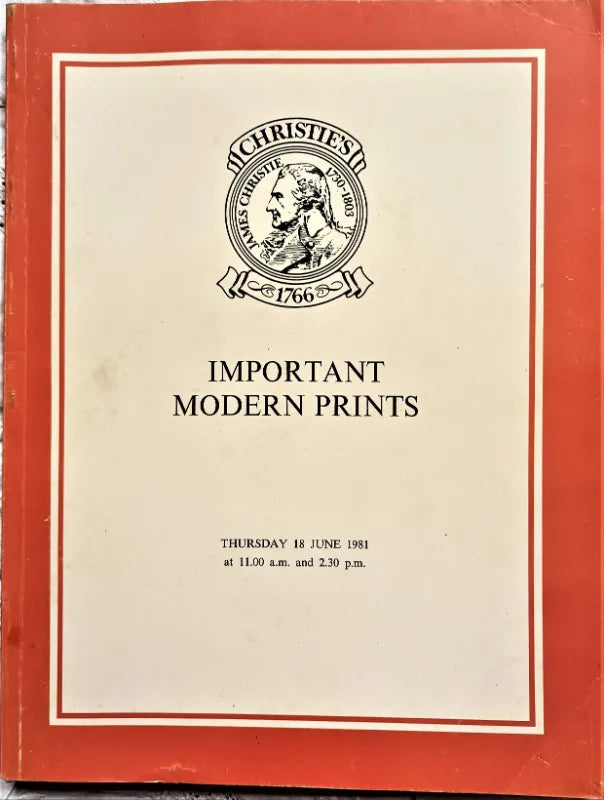 Christie's ~ Important Modern Prints ~ London ~ 18. 06. 1981
