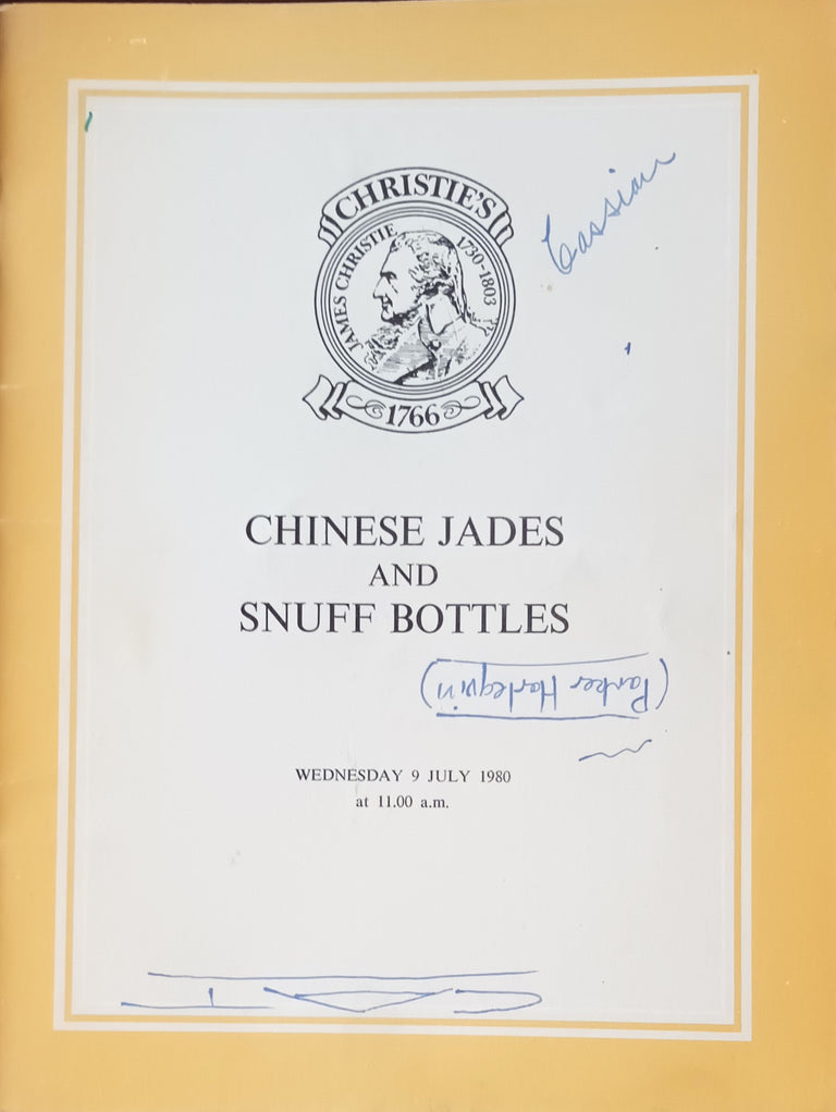 Christie's ~ Chinese Jades and Snuff Bottles ~ London ~ 09. 07. 1980
