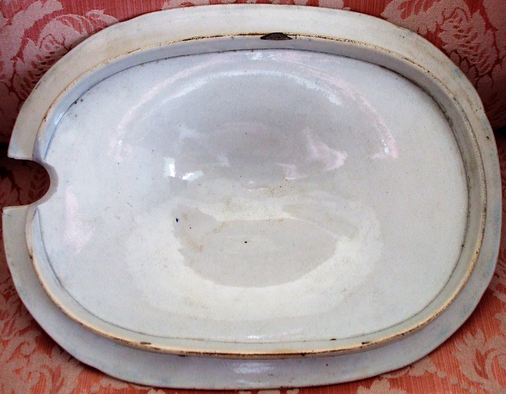 Canton River Scene Tureen Cover 1c