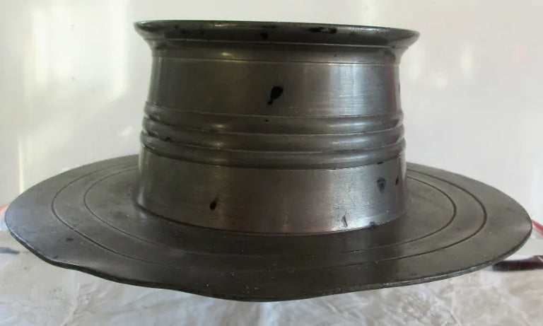 Vintage English Pewter Capstan Inkwell