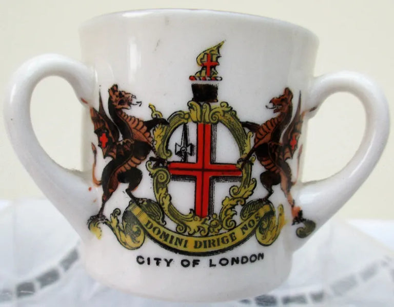 Antique Carltonware Tyg ~ Suffolk ~ City of London ~ Seal of Beccles