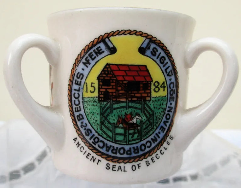 Antique Carltonware Tyg ~ Suffolk ~ City of London ~ Seal of Beccles