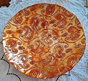 Vintage "Carnival Glass" Paisley Pattern Dish