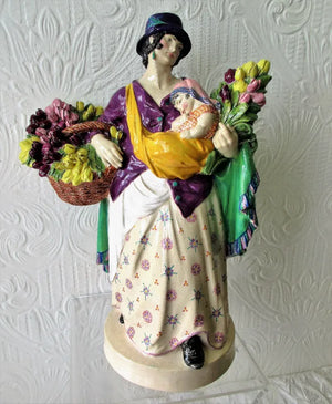 Antique Studio Pottery Figurine ~ "The Tulip Woman" ~ Charles Vyse