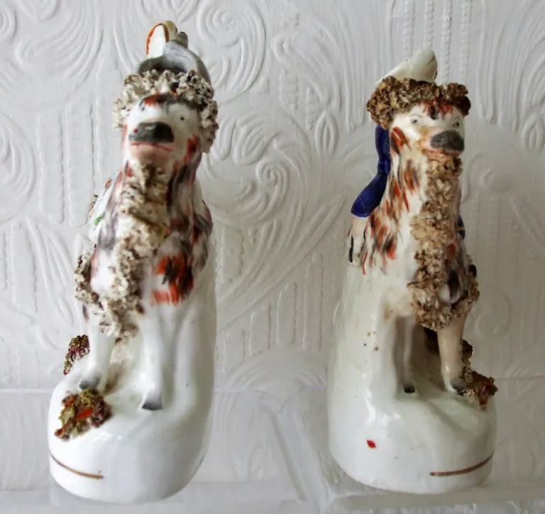 Pair of Antique Victorian Staffordshire Figures ~ 