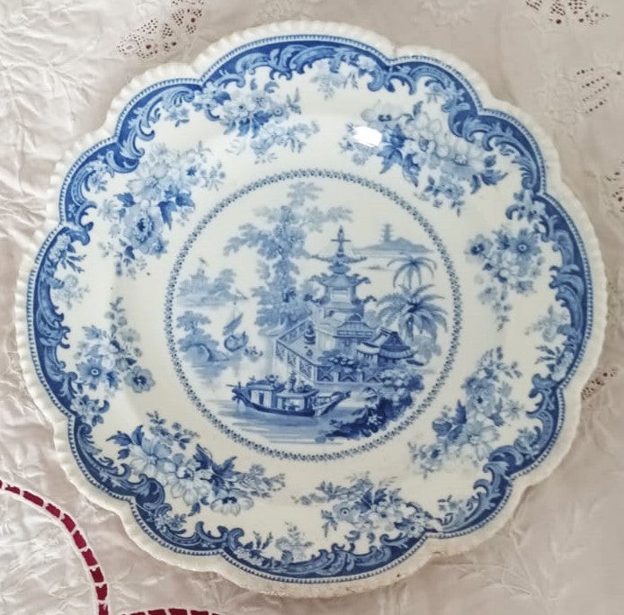 Antique English Georgian Blue and White Transfer 