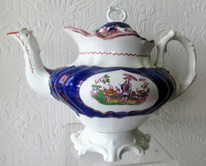 Victorian Gaudy Welsh "Chinoiserie" Pattern Teapot