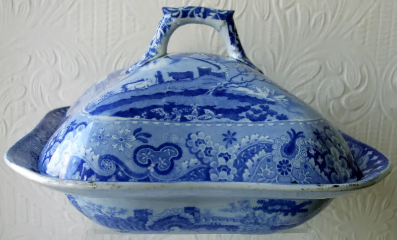 Antique English Georgian Blue and White Transfer 