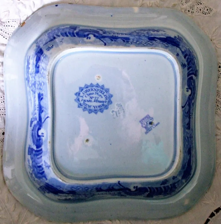 Antique English Georgian Blue and White Transfer 