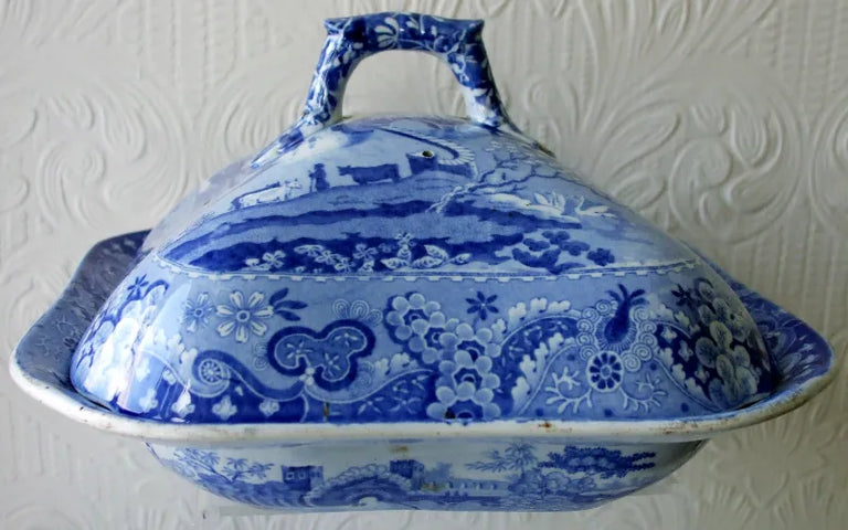 Antique Georgian Blue & White Transfer 