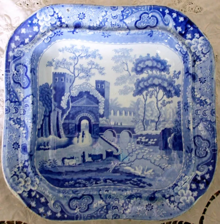 Antique Georgian Blue & White Transfer 