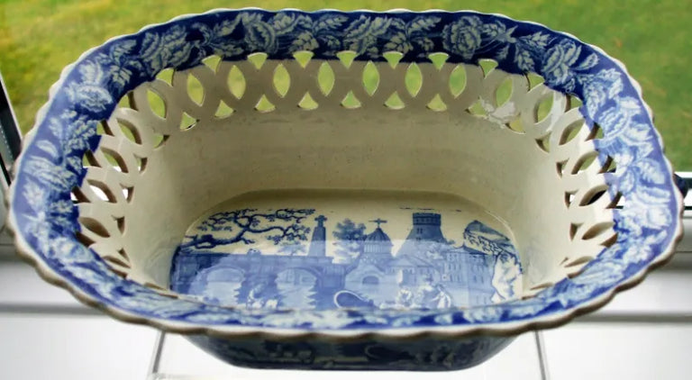 Antique Georgian Blue & White Transfer 