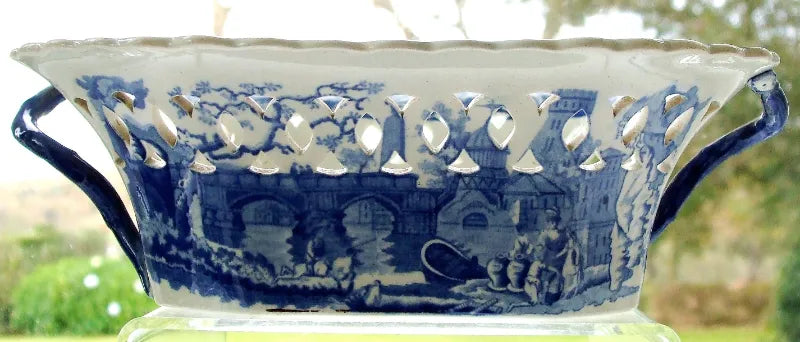 Antique Georgian Blue & White Transfer 