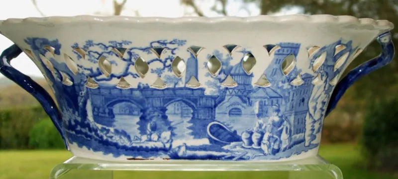 Antique Georgian Blue & White Transfer 