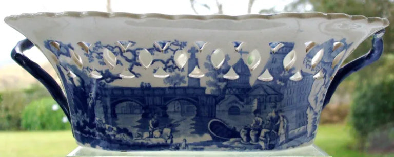 Antique Georgian Blue & White Transfer 