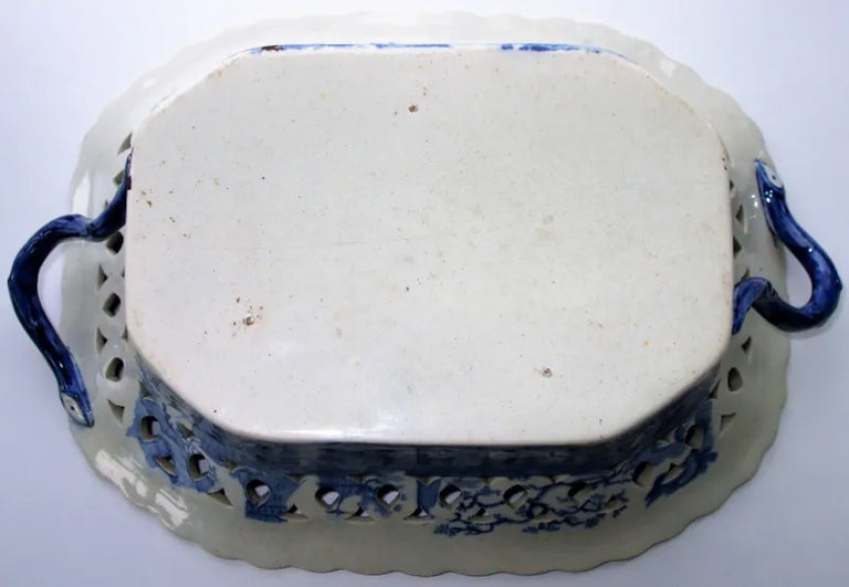 Antique Georgian Blue & White Transfer 