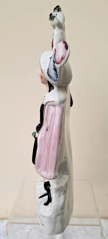 Antique English Victorian Staffordshire Clock Figure