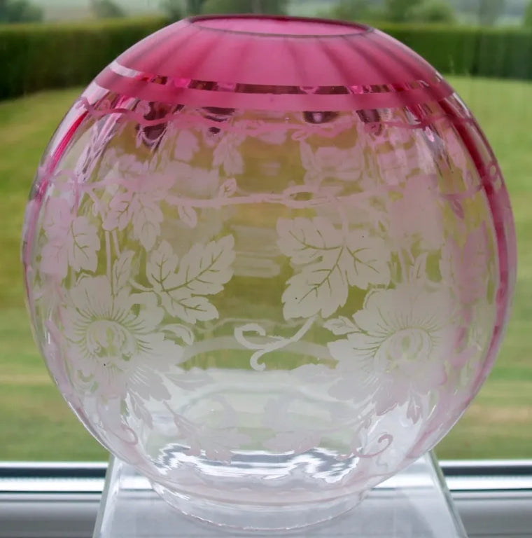 Antique English Victorian Cloven Hoof Brass Oil Lamp