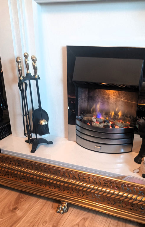 Vintage Brass and Iron Fireside Companion Set