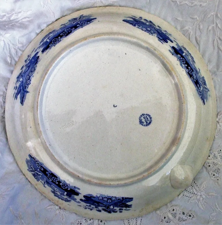 Antique Victorian Blue & White Transfer 