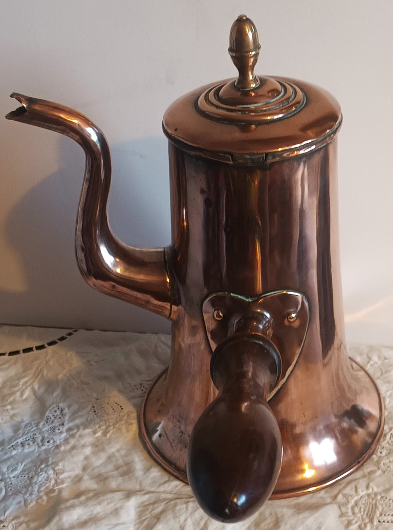 Antique English Georgian Copper Coffee Pot