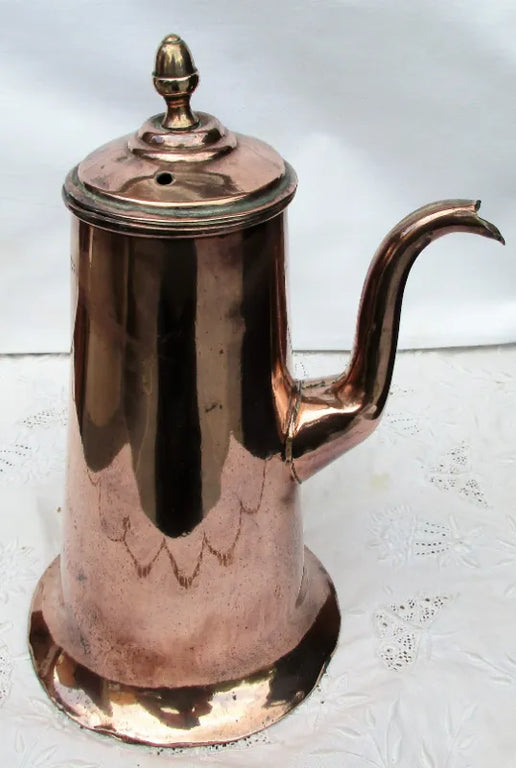 Antique English Georgian Copper Coffee Pot