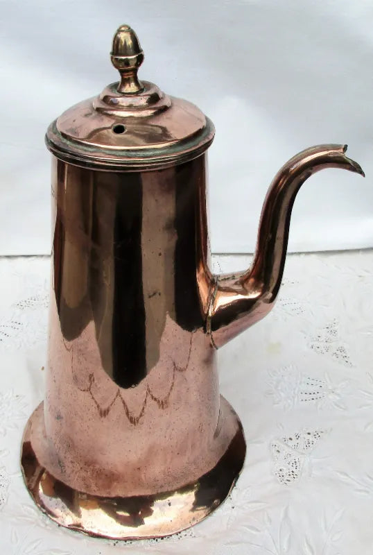 Antique English Georgian Copper Coffee Pot