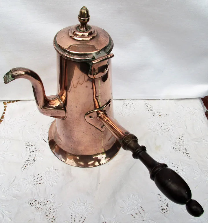Antique English Georgian Copper Coffee Pot
